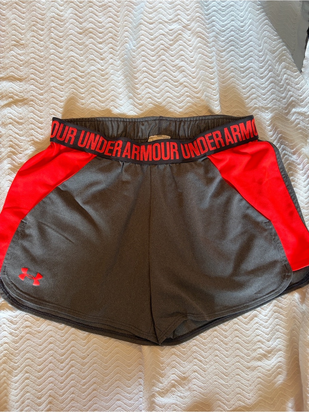 Under Armour Black and Red Women's Athletic Shorts